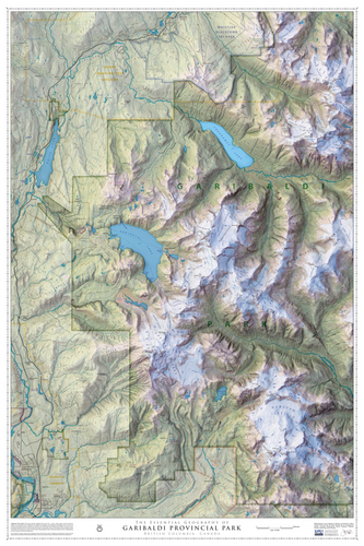 Topographic map of Garibaldi Provincial Park with color-coded elevation