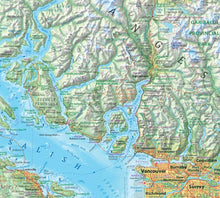 Load image into Gallery viewer, Salish Sea Map detail showcasing the Sunshine Coast, including Sechelt and Nanaimo.
