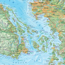 Load image into Gallery viewer, Salish Sea Map detail showing the Gulf and San Juan Islands in the Salish Sea, includes Victoria and Vancouver 
